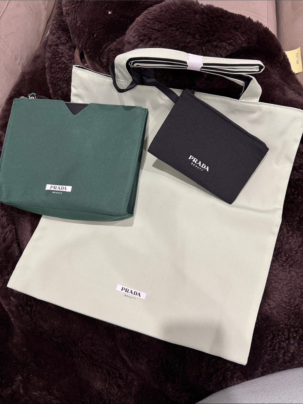 Prada Green Tote & Pouch Set